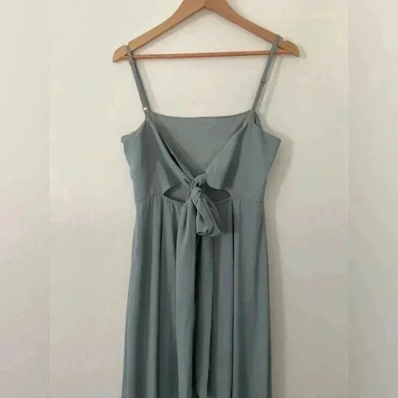 Show Me your Mumu, Lauren Tie Maxi Dress, Size M, Color: Deep Sage Chiffon - Picture 2 of 5